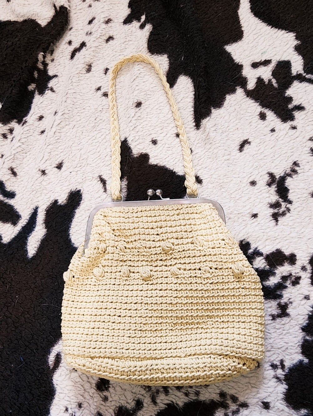 WOMEN'S CROCHET MINI BAG - YELLOW
